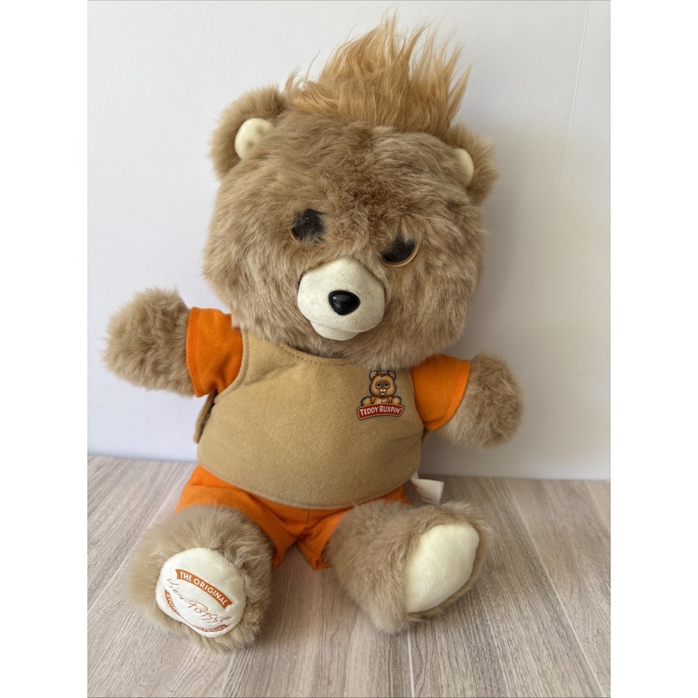 Teddy Ruxpin Animated Talking Teddy Bear Bluetooth Blue‎ LCD Original Clothes